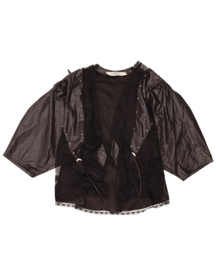 VINTAGE Γυναικεία Ζακέτα με μανίκια 3/4 UK 10 Small Black