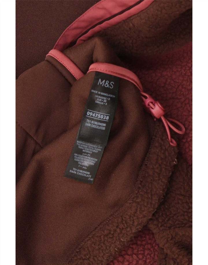 Marks & Spencer Γυναικείο μεγάλο φλις μπουφάν UK 8 Small Brown Colourblock