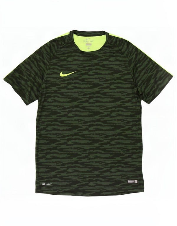 Nike Mens Dri Fit T-Shirt Top Medium Green Camouflage Polyester