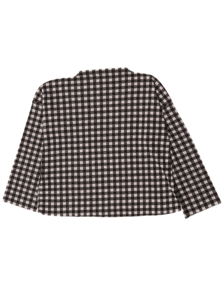 Zara γυναικείο υπερμεγέθη μακρυμάνικο UK 10 Small Black Gingham Polyester