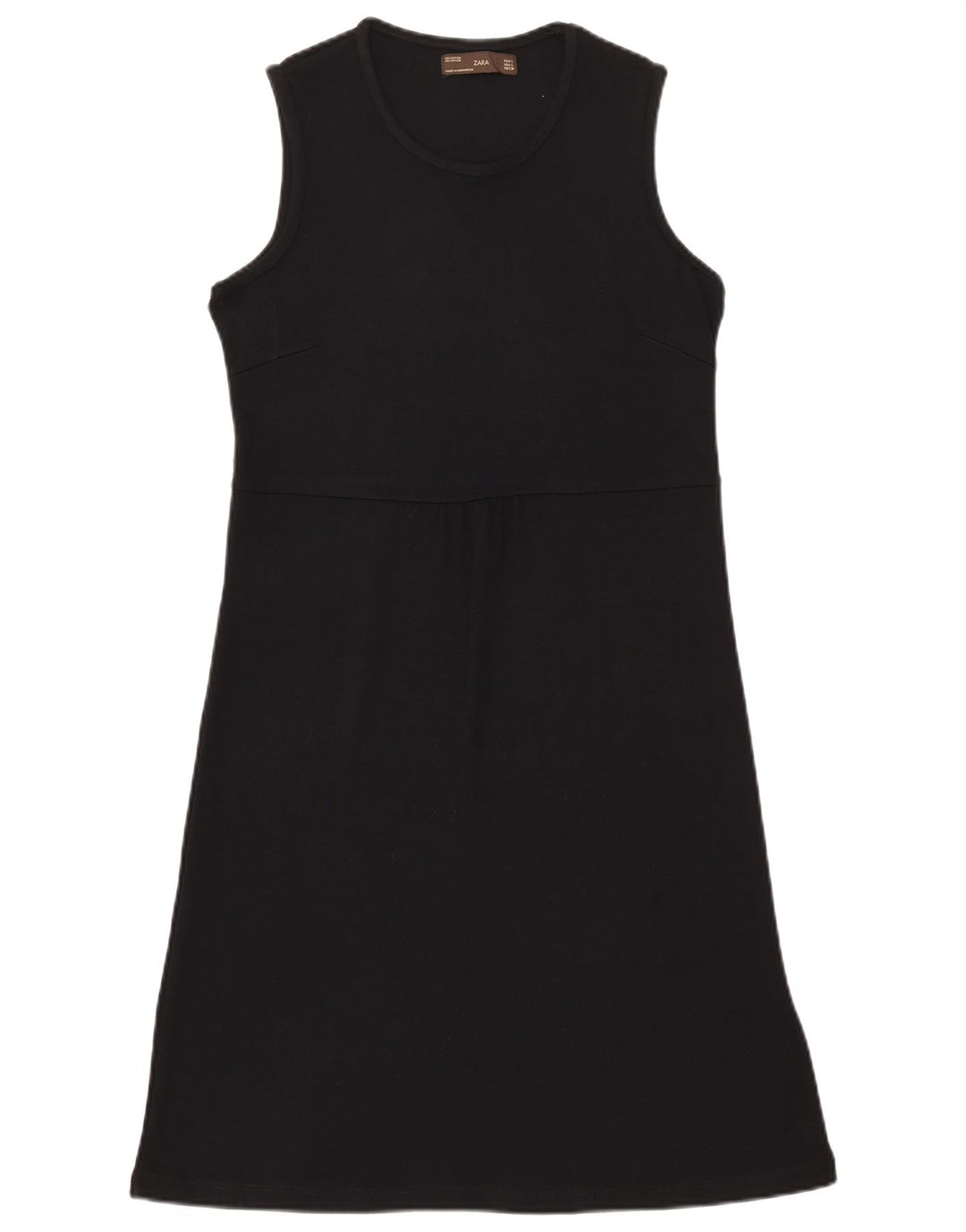 Zara Γυναικείο Αμάνικο Βασικό Φόρεμα UK 14 Large Black Rayon