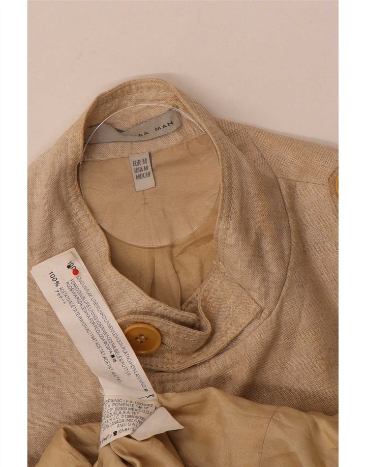 Zara Ανδρικό Military Jacket UK 38 Medium Beige Λινό