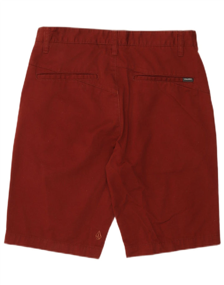 Ανδρικό σορτς Chino VOLCOM W30 από μεσαίο βαμβακερό μπορντό