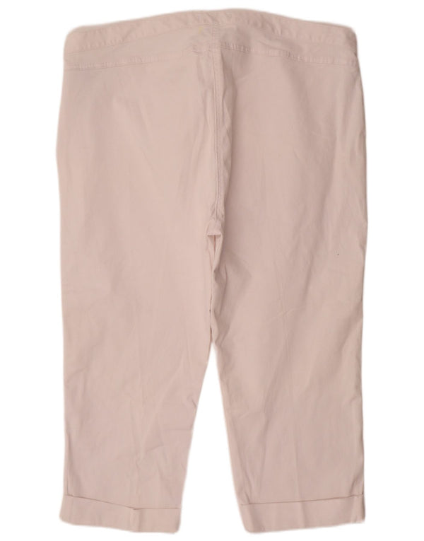 Marks & Spencer Γυναικείο κωνικό παντελόνι Capri UK 22 3XL W44 L22 Λευκό