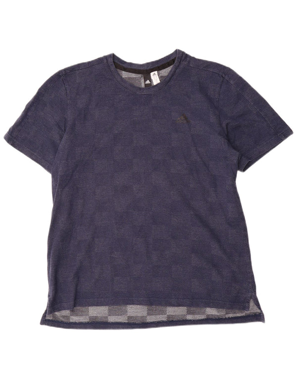 Ανδρικό T-Shirt Adidas Top XL Navy Blue γεωμετρικό βαμβακερό