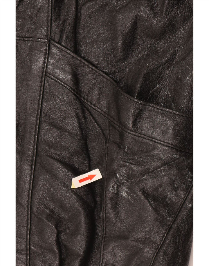 Vintage Γυναικείο Oversized Δερμάτινο Μπουφάν EU 50 XL Μαύρο