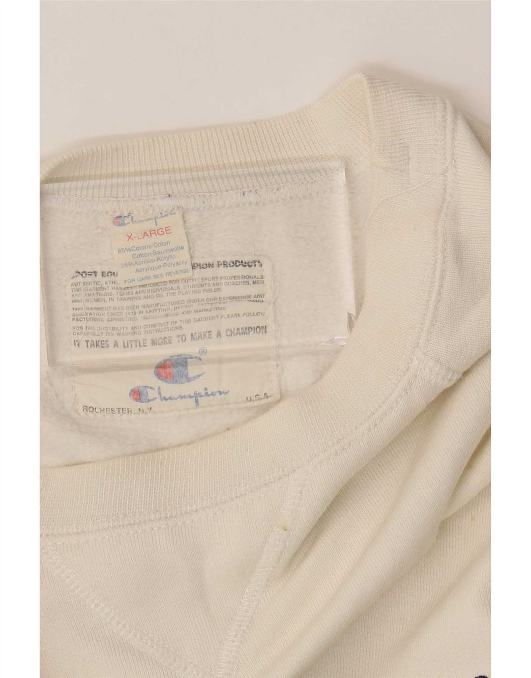 Ανδρικό γραφικό φούτερ Champion Jumper XL Λευκό βαμβακερό