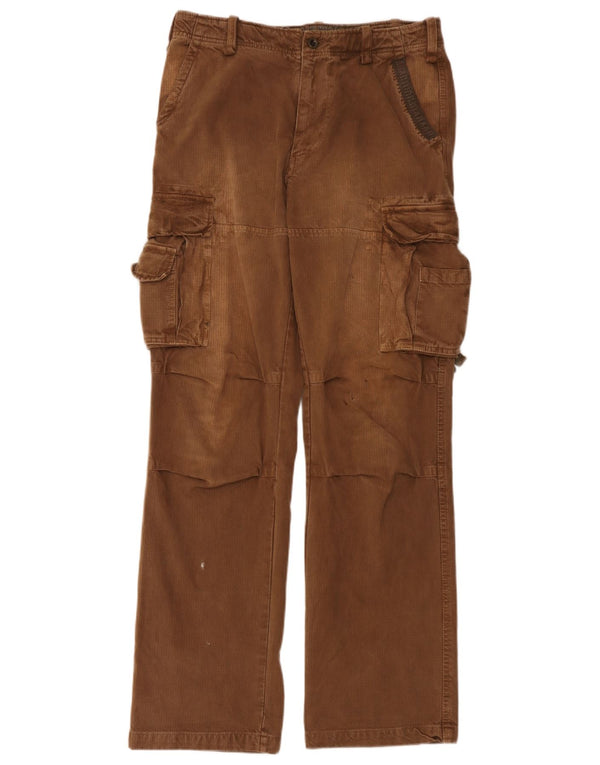 Ανδρικό παντελόνι Oviesse Straight Cargo IT 48 Medium W34 L34 Brown Pinstripe