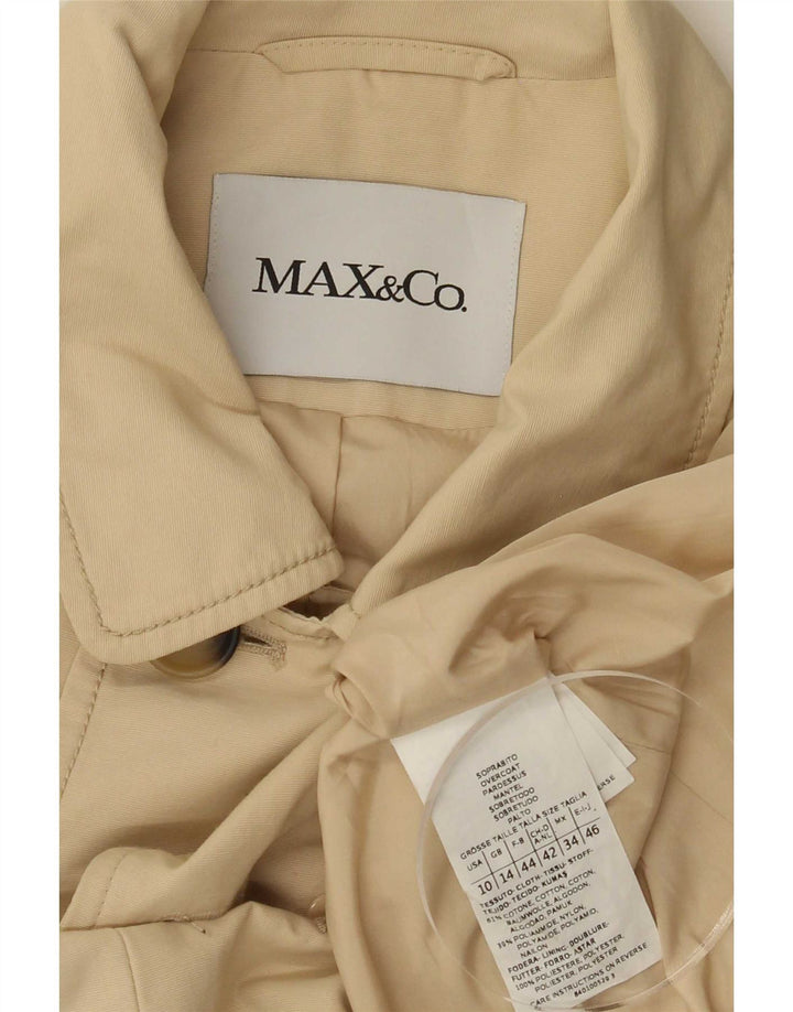 Max & Co. Γυναικείο παλτό μπιζελιού UK 14 Μεγάλο Μπεζ βαμβακερό