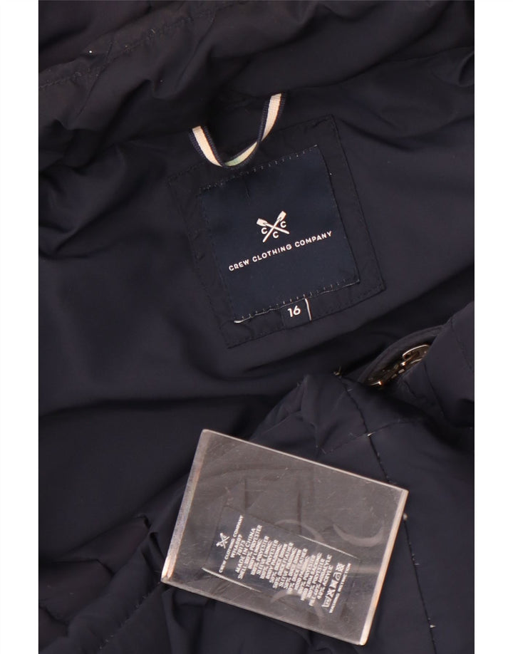 Crew Clothing Γυναικείο μπουφάν με κουκούλα UK 16 Large Navy Blue Polyester