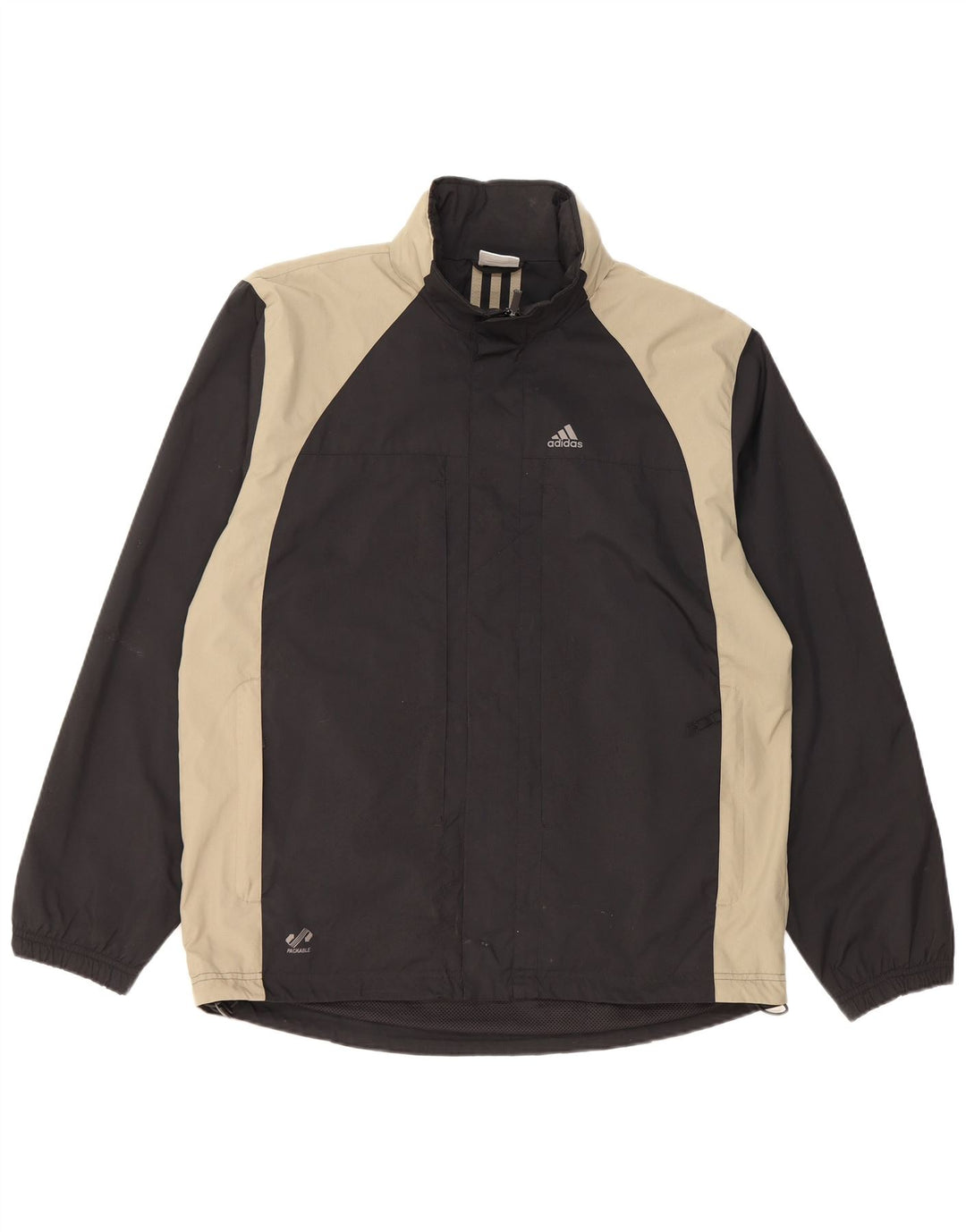 Ανδρικό μπουφάν βροχής με κουκούλα ADIDAS UK 38 μεσαίο μαύρο πολυεστέρας