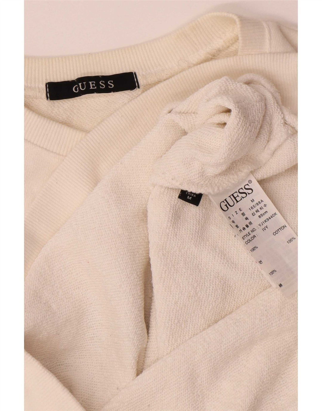 Γυναικείο γραφικό φούτερ Guess Jumper UK 14 Medium Off White Βαμβακερό
