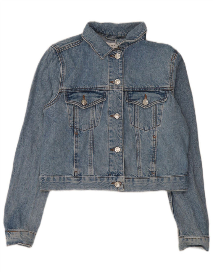 Topshop Γυναικείο Τζιν Μπουφάν UK 8 Small Blue Cotton