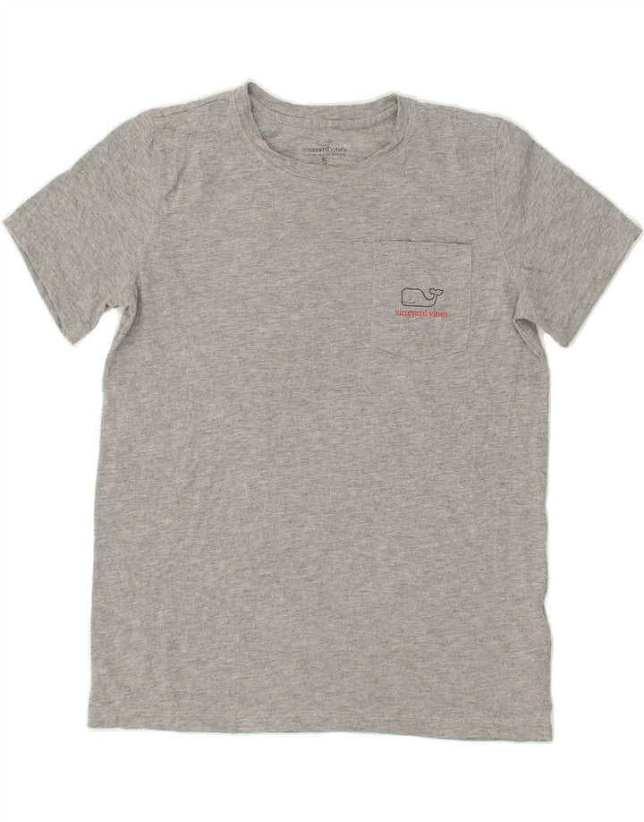 VINEYARD VINES Boys Graphic T-Shirt Top 13-14 Years XL Grey Polyester Vintage Vineyard Vines and Second-Hand Vineyard Vines from Messina Hembry 