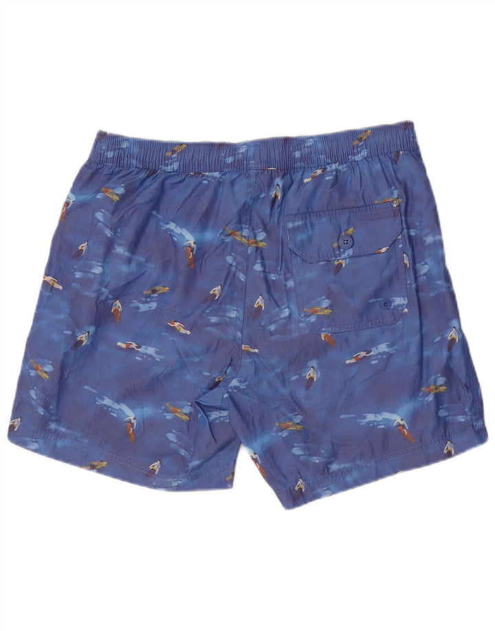 Ανδρικό γραφικό σορτς κολύμβησης Fat Face Medium Blue Polyester