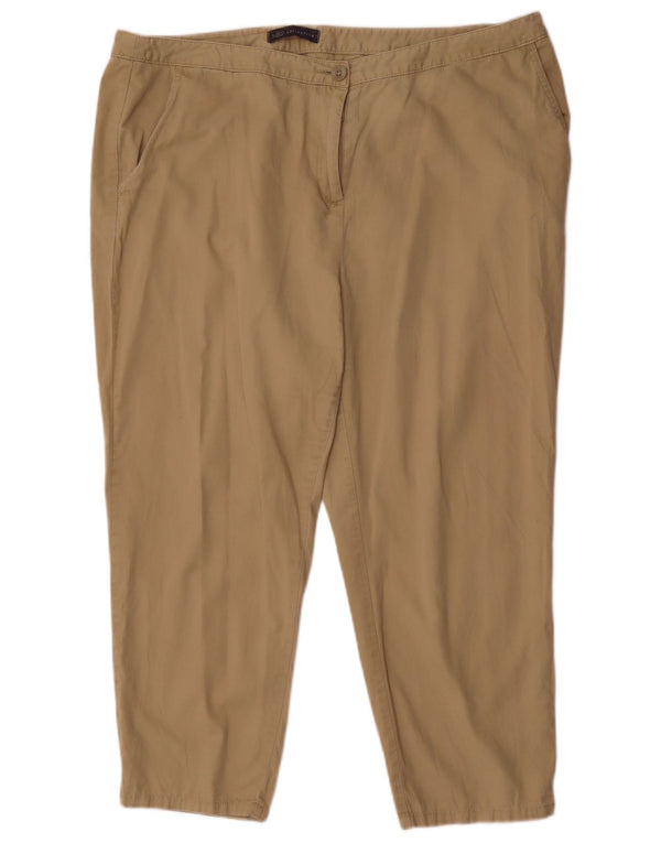 Marks & Spencer Γυναικείο Cropped Παντελόνι UK 18 XL W38 L24 Beige βαμβακερό