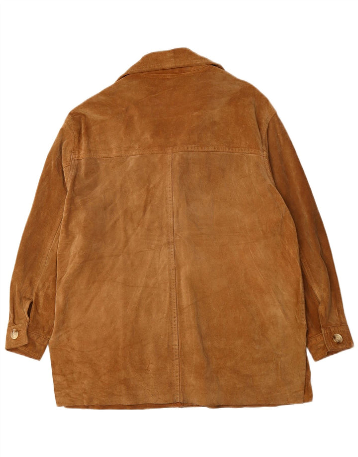 VINTAGE Γυναικείο Suede Jacket UK 14 Large Brown