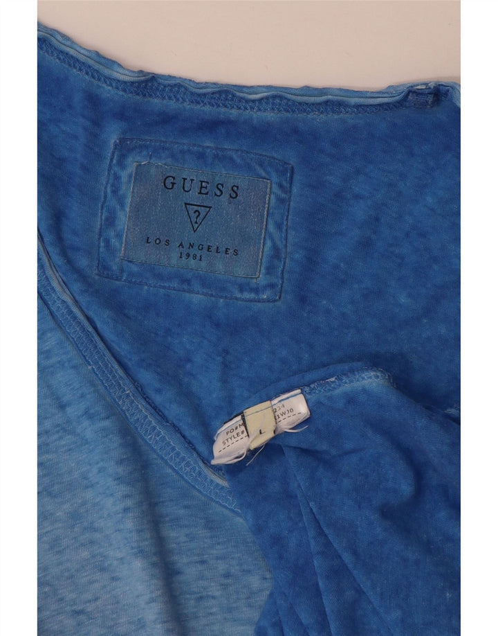 Ανδρικό T-Shirt Guess Top Large Blue Flecked