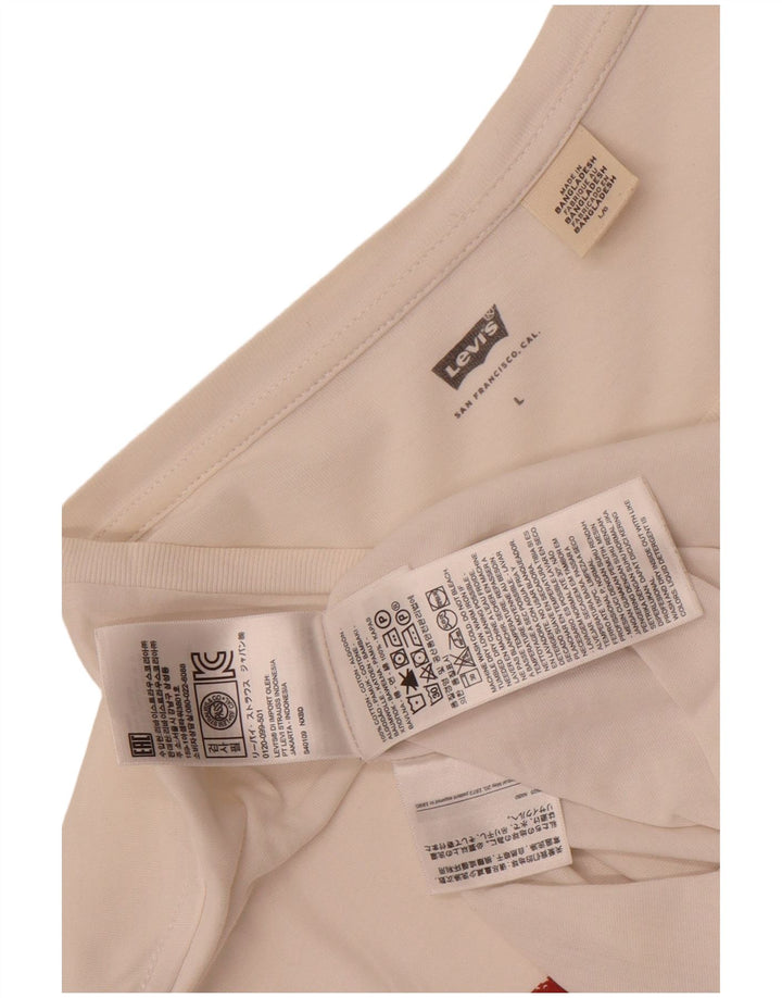 Ανδρικό γραφικό T-Shirt Levi's Top μεγάλο λευκό βαμβακερό