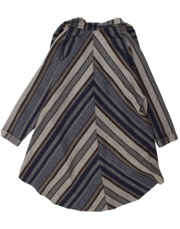 Vintage Γυναικείο Ανοιχτό Πανωφόρι UK 20 2XL Μαλλί Navy Blue ριγέ