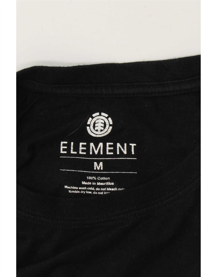 Element Ανδρικό γραφικό τοπ Μακρύ μακρυμάνικο μεσαίο μαύρο βαμβακερό