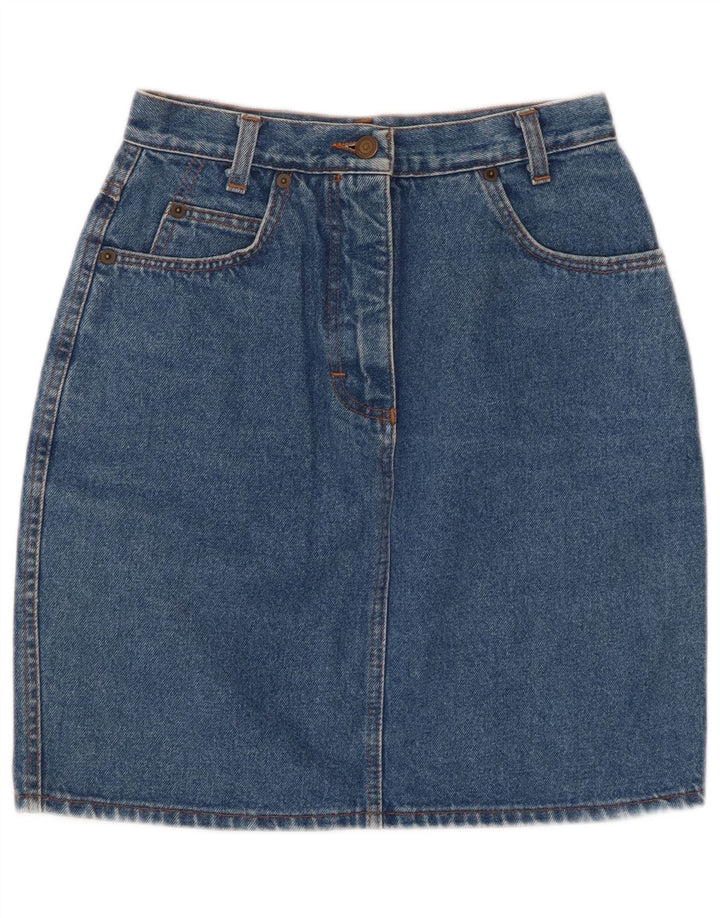 VINTAGE Γυναικεία Ψηλόμεση Τζιν Φούστα IT 44 Medium W24 Μπλε