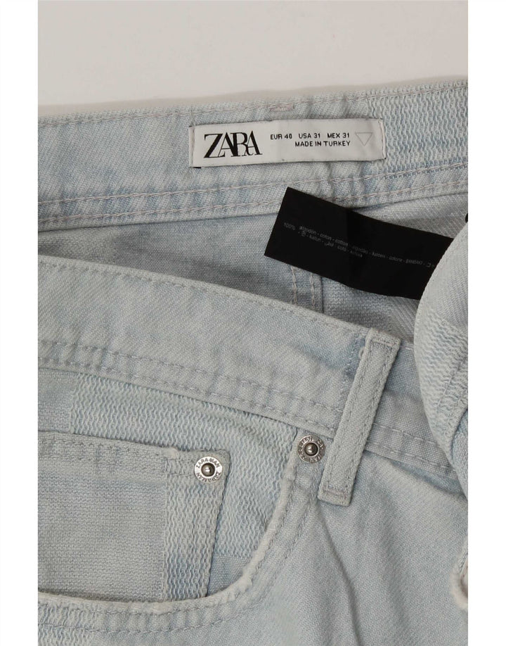 Zara Ανδρικό τζιν σορτς EU 40 Medium W31 Μπλε Βαμβακερό Patchwork