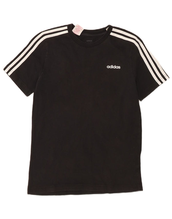 Adidas Boys T-Shirt Top 13-14 ετών μεγάλο μαύρο βαμβακερό
