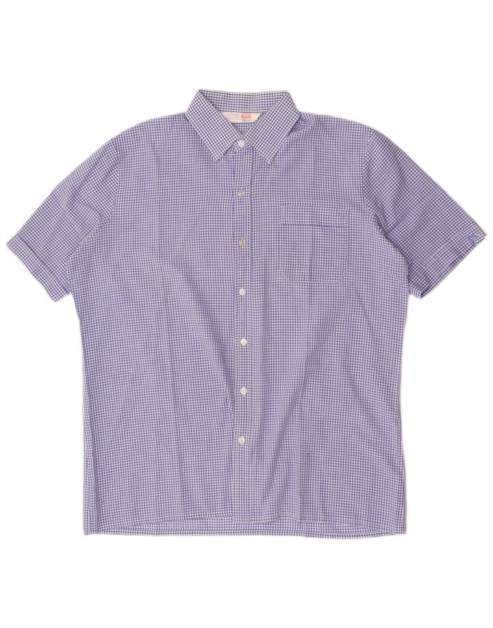 Ανδρικό κοντομάνικο πουκάμισο St Michael XL Blue Gingham Cotton