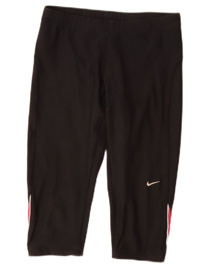 NIKE Γυναικείο Dri Fit Bermuda αθλητικό σορτς UK 12 μεσαίο μαύρο χρώμα