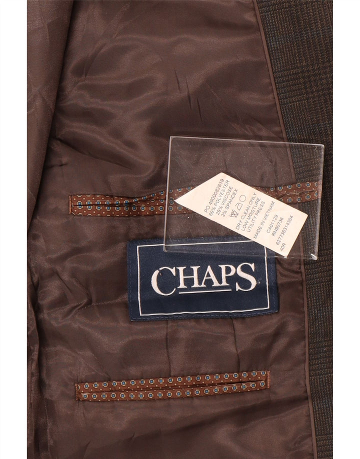 Chaps Ανδρικό μπουφάν σακάκι με 2 κουμπιά UK 40 Large Brown Check Polyester