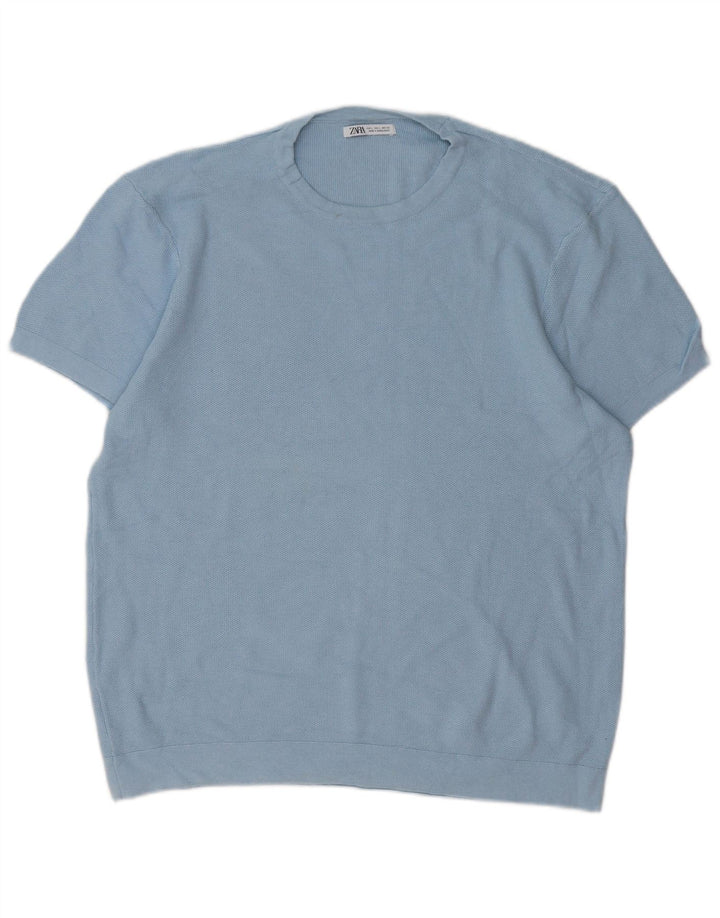 Ανδρικό T-Shirt ZARA Top Large Blue
