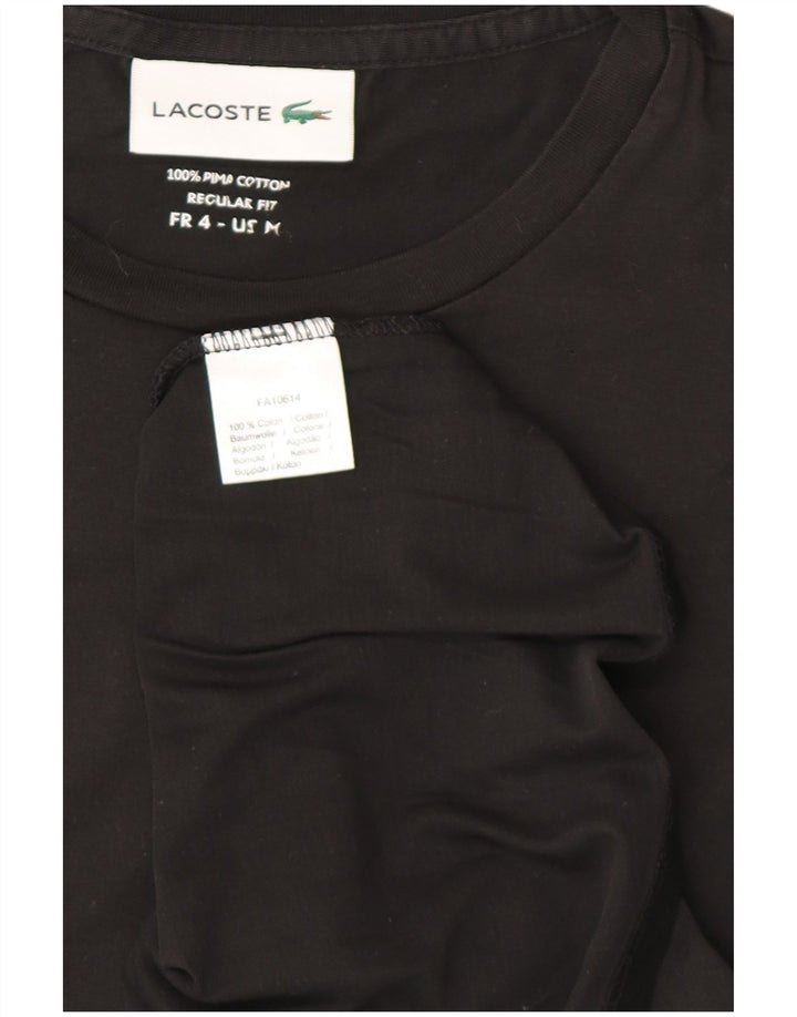 Ανδρικό T-Shirt Lacoste κανονική εφαρμογή Top size 4 Μεσαίο μαύρο βαμβακερό