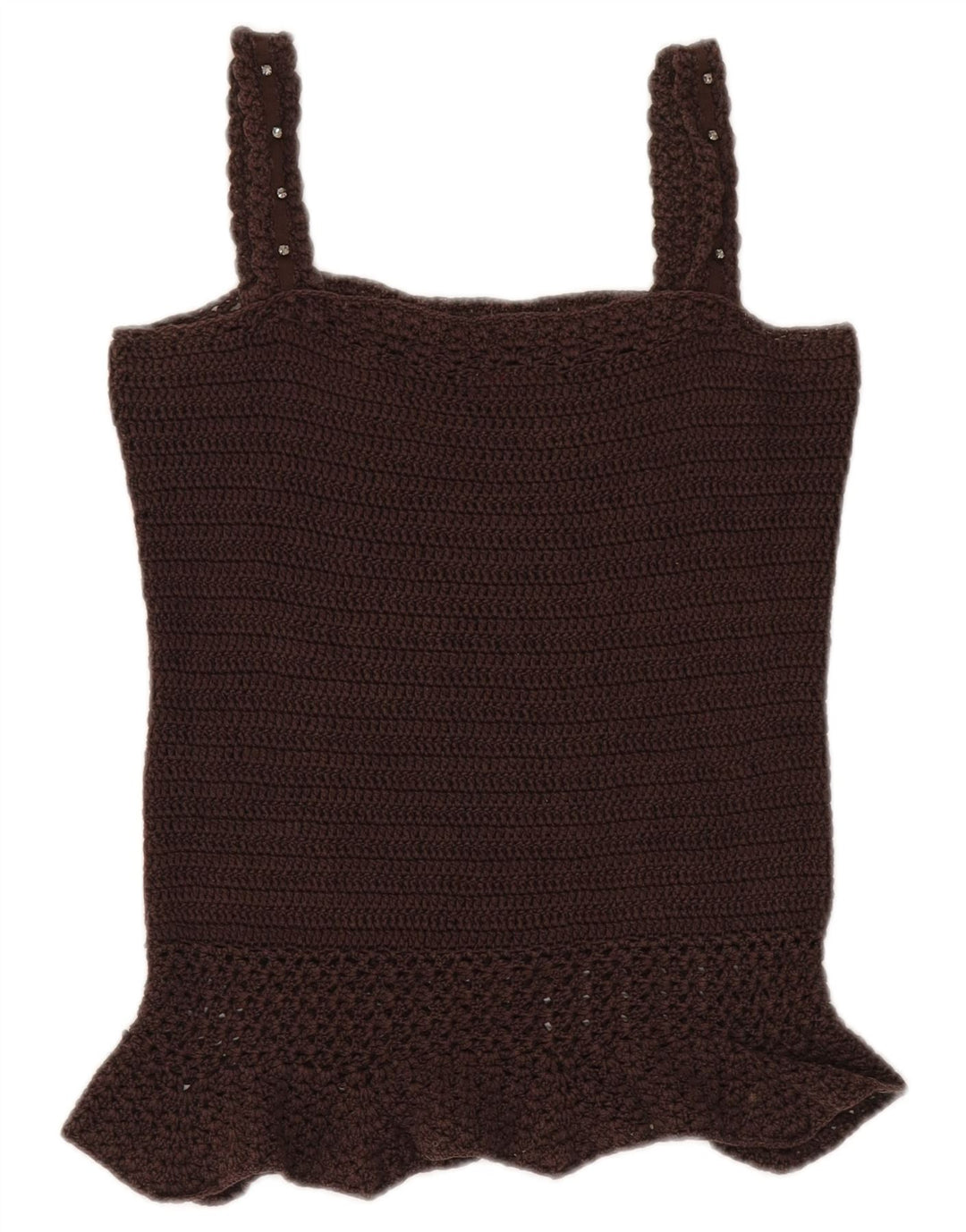 Max & Co. Γυναικείο Crop Crochet Cami Top UK 12 Medium Brown