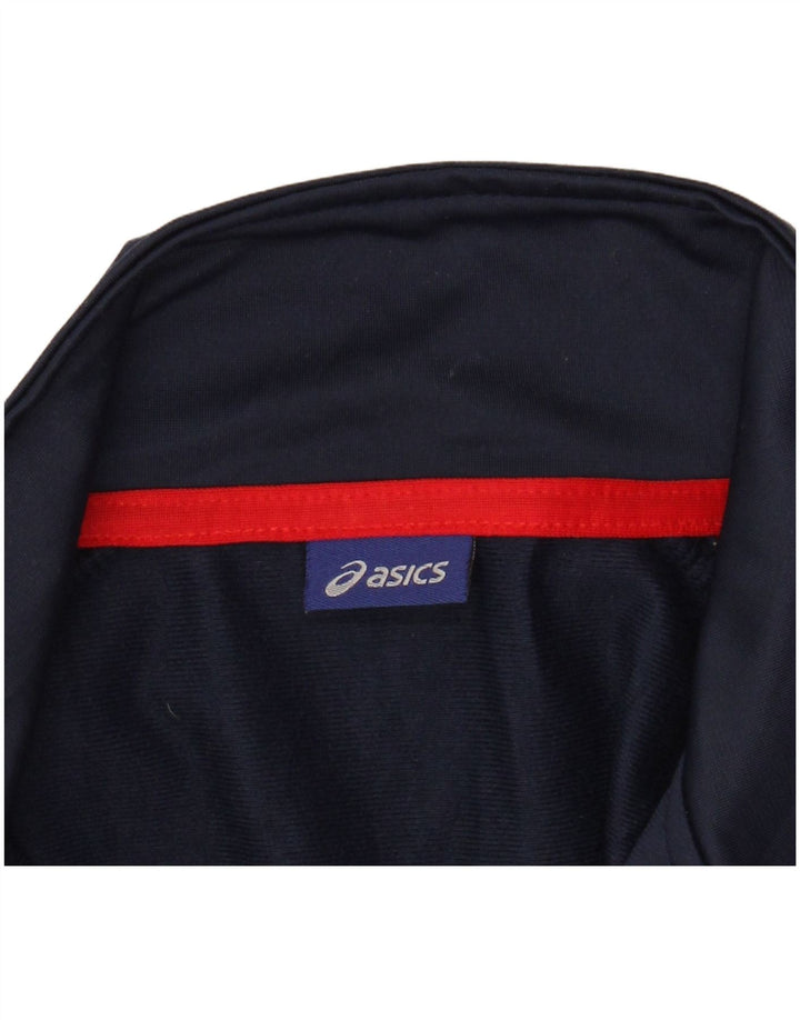 Ανδρική αθλητική φόρμα ASICS Top μπουφάν Small Navy Blue Colorblock Polyester