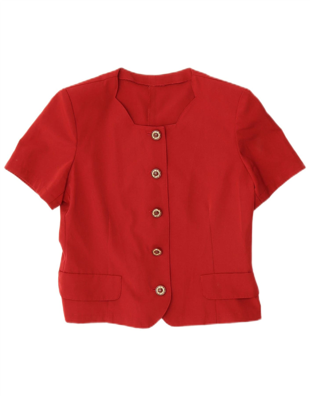 Vintage γυναικεία φούστα 2 τεμαχίων με 5 κουμπιά UK 12 Medium W30 Red