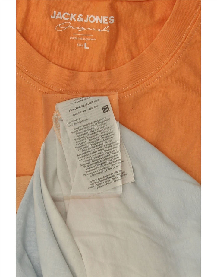 JACK & JONES Mens Graphic T-Shirt Top Large Multicoloured Colourblock Vintage Jack & Jones and Second-Hand Jack & Jones from Messina Hembry 