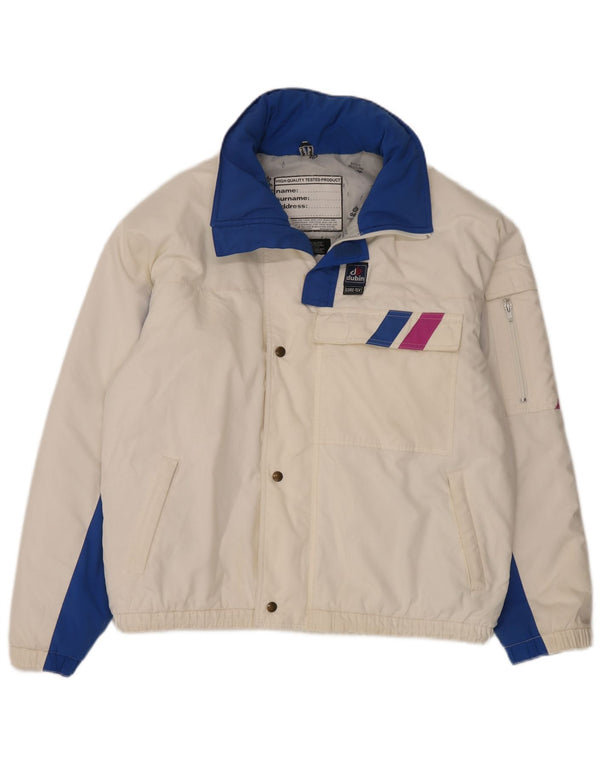 Dubin Mens Hooded Padded Jacket IT 50 Large White Colourblock Polyester