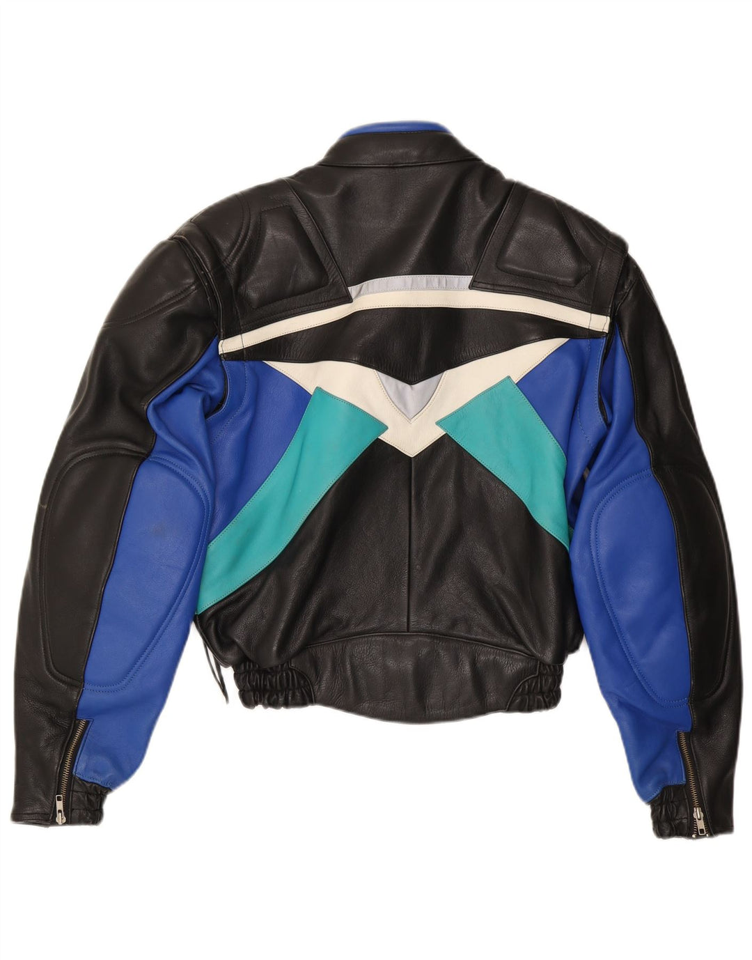 VINTAGE Ανδρικό Δερμάτινο Μπουφάν Racer IT 52 XL Μαύρο Colourblock Δερμάτινο