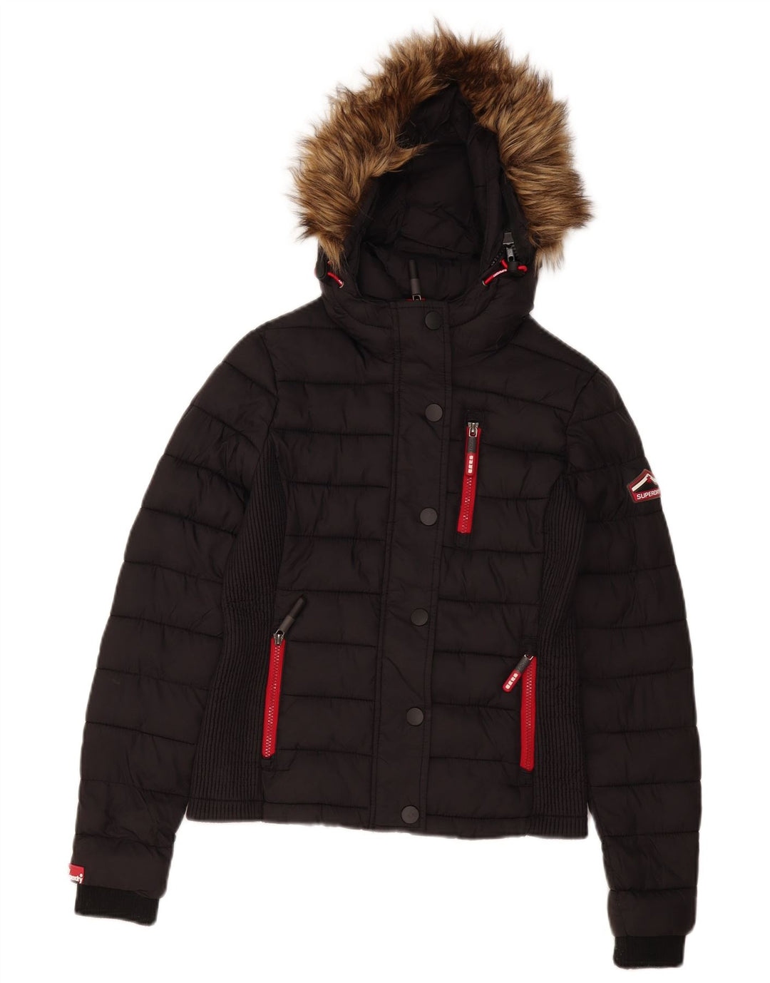 Superdry γυναικείο μπουφάν με κουκούλα UK 10 Small Black Polyester