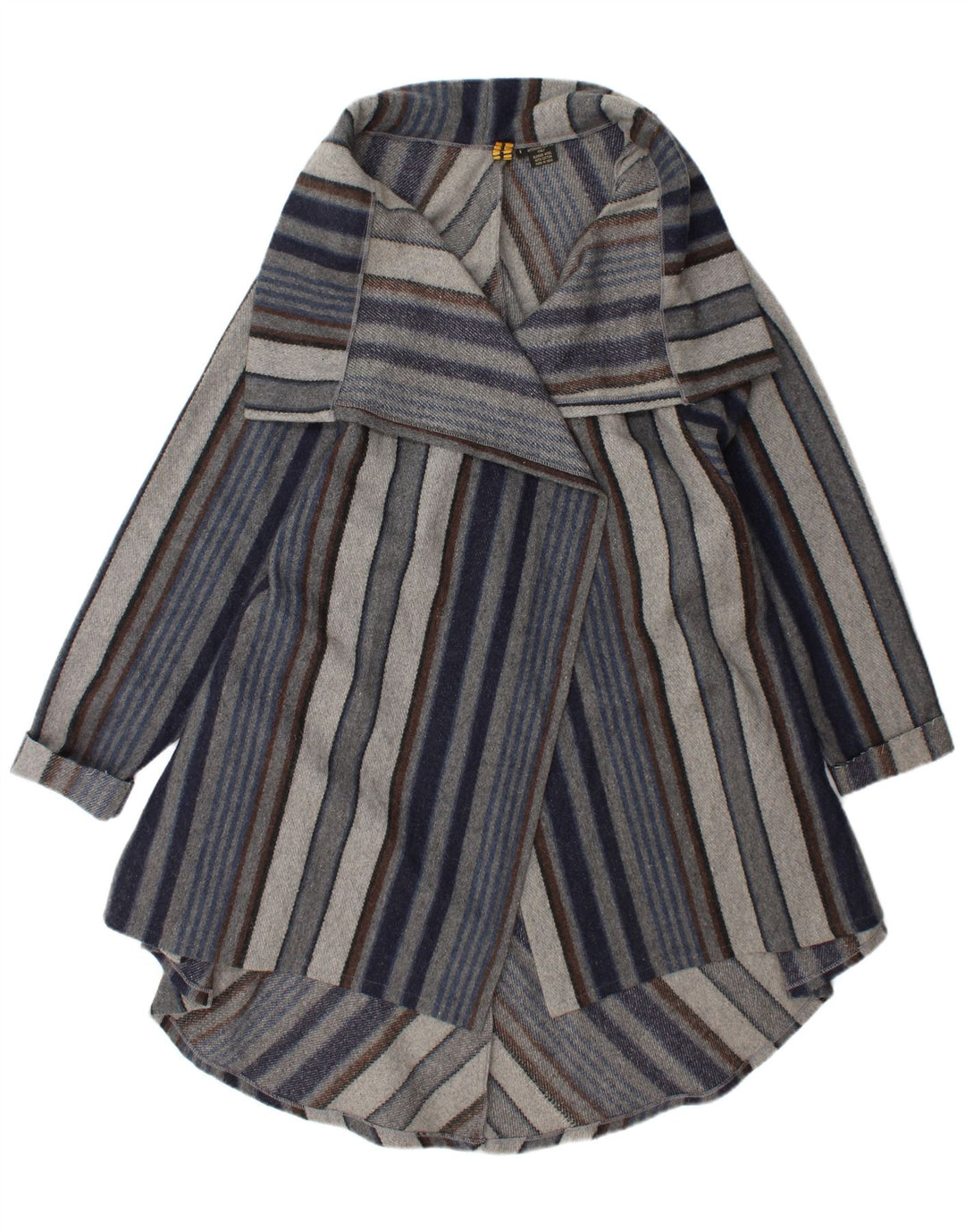 Vintage Γυναικείο Ανοιχτό Πανωφόρι UK 20 2XL Μαλλί Navy Blue ριγέ