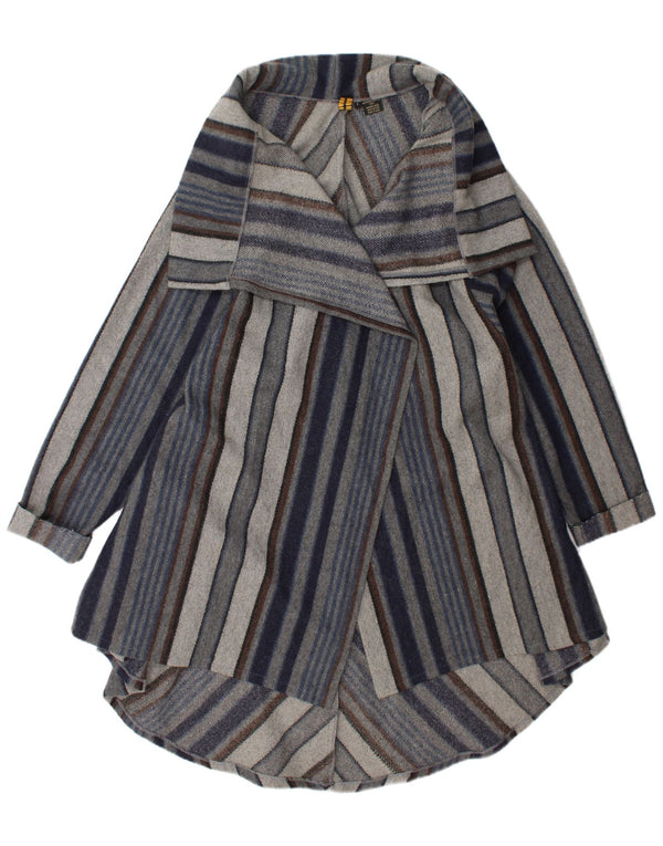 Vintage Γυναικείο Ανοιχτό Πανωφόρι UK 20 2XL Μαλλί Navy Blue ριγέ