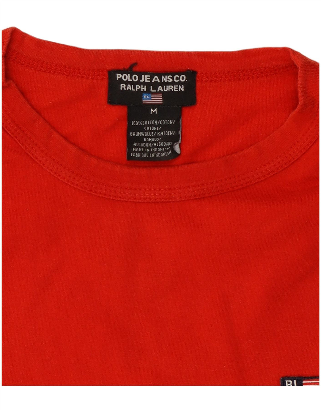 RALPH LAUREN Ανδρικό γραφικό T-Shirt Top Μεσαίο κόκκινο βαμβακερό