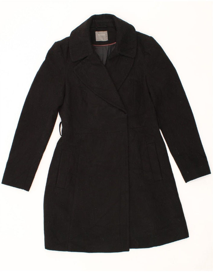 OASIS Womens Overcoat UK 6 XS Black Polyester Vintage Oasis and Second-Hand Oasis from Messina Hembry 