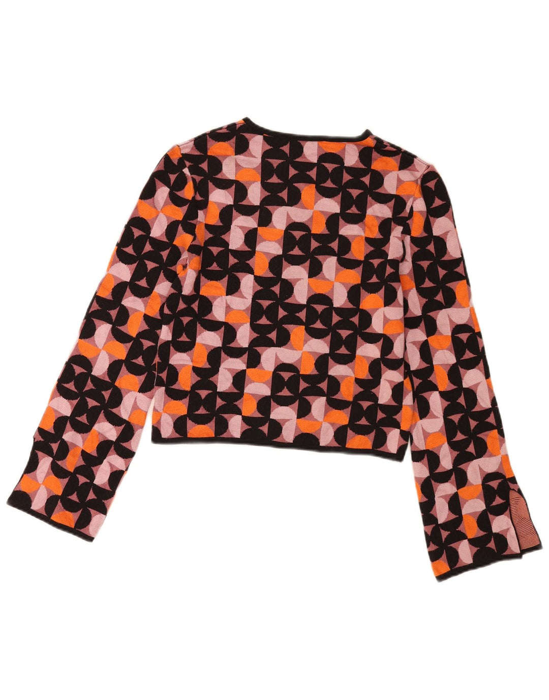 Zara Γυναικείο Crop Top Μακρυμάνικο UK 12 Μεσαίο Πολύχρωμο Γεωμετρικό