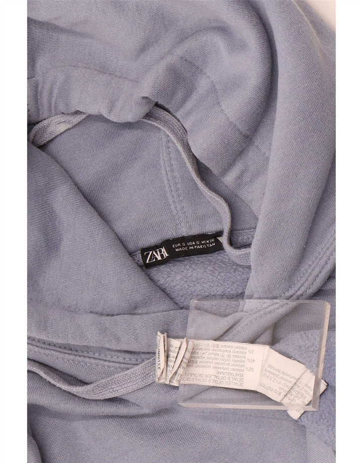 Zara Γυναικείο Hoodie Jumper UK 10 Small Blue Polyester