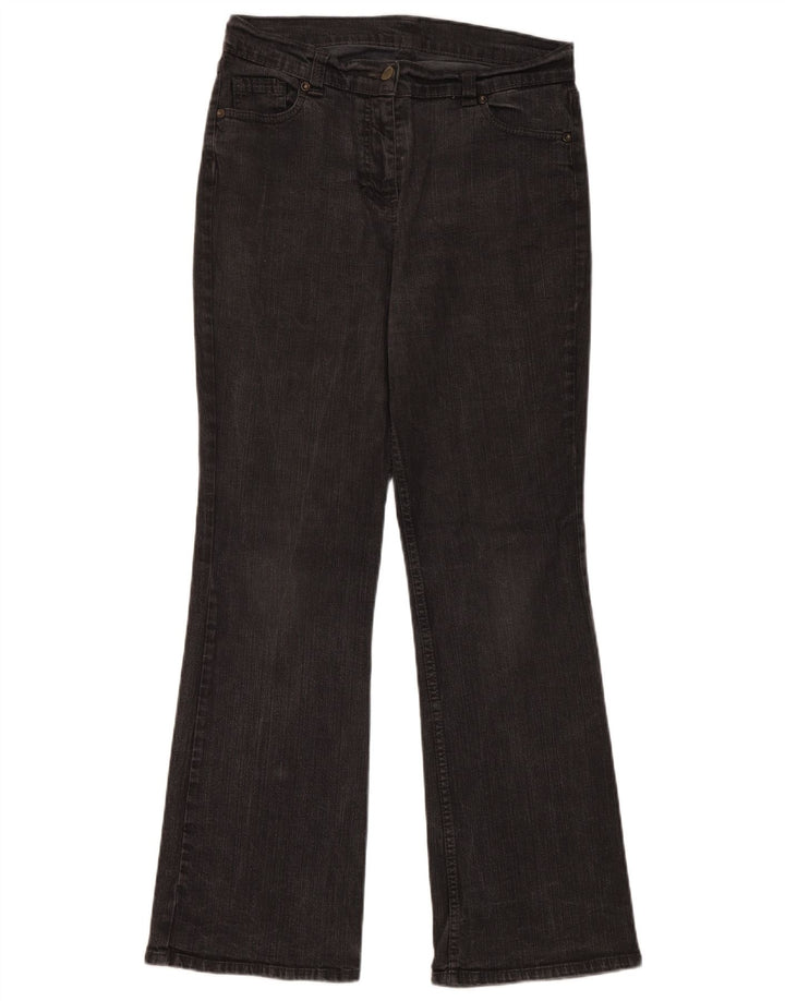 Marks & Spencer Γυναικεία Bootcut Jeans UK 12 Medium W30 L29 Black Cotton
