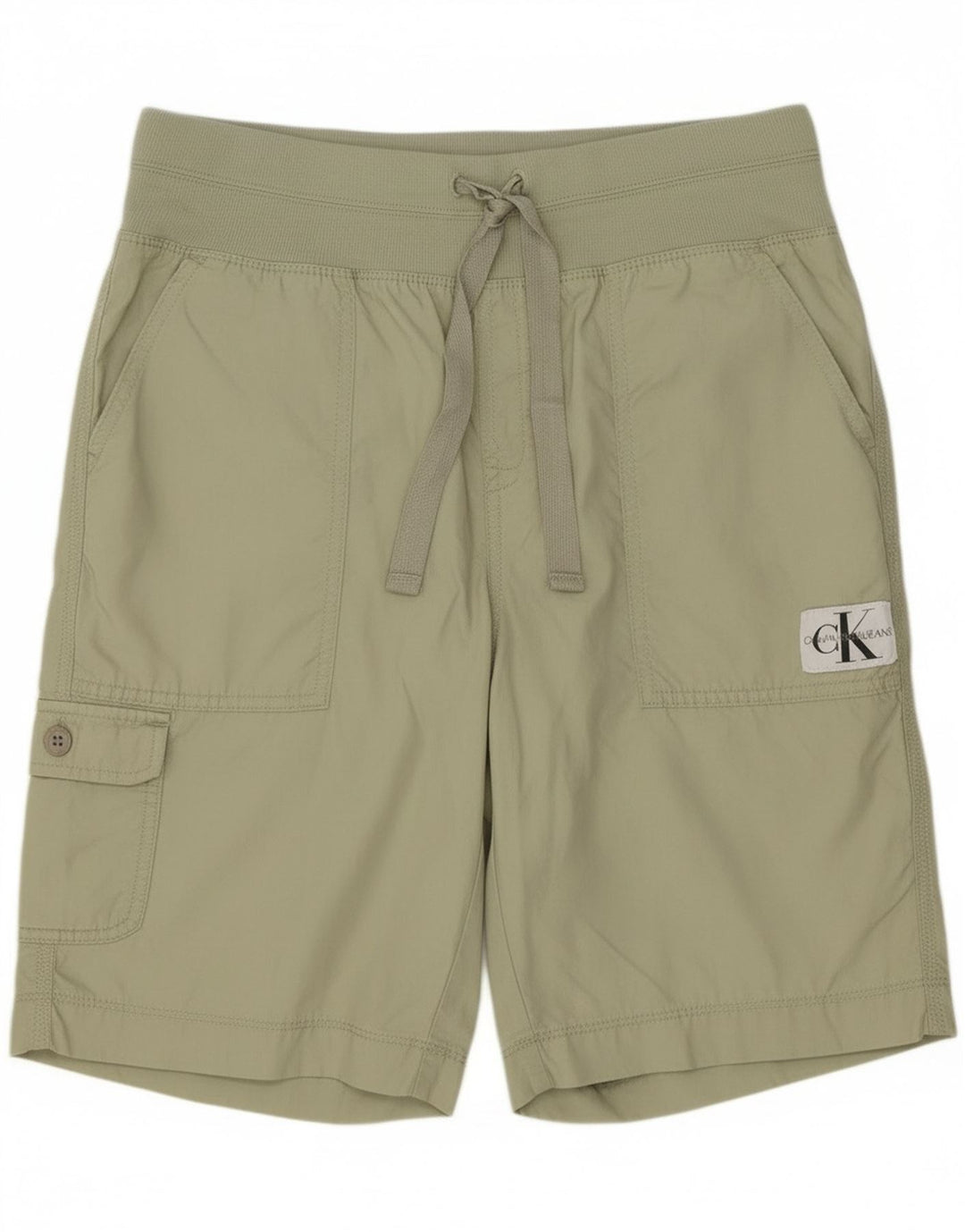 Γυναικείο σορτς Chino Calvin Klein μεσαίο W30 από βαμβακερό χακί
