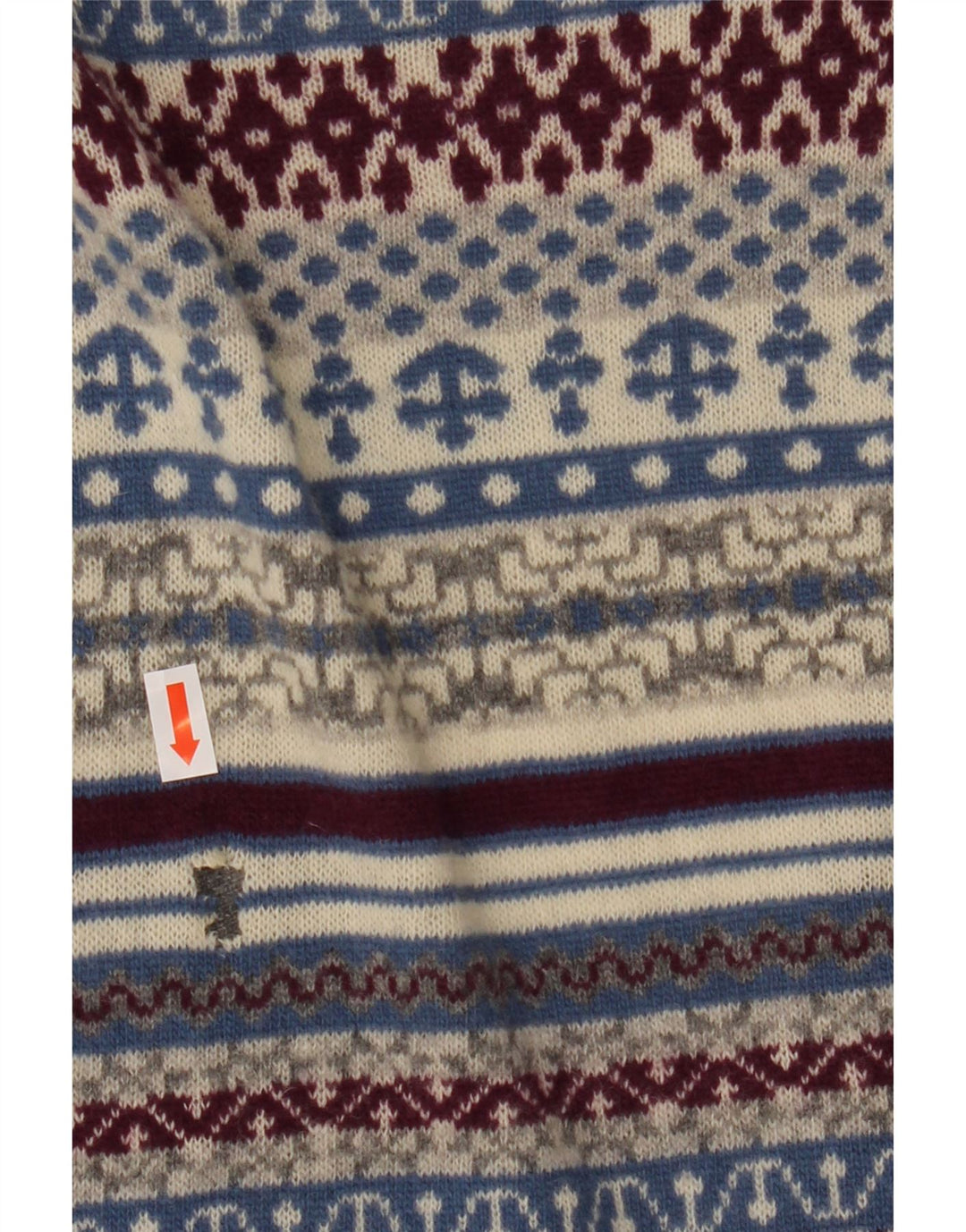 Γυναικείο πουλόβερ Benetton Cardigan UK 14 Medium Grey Fair Isle Wool