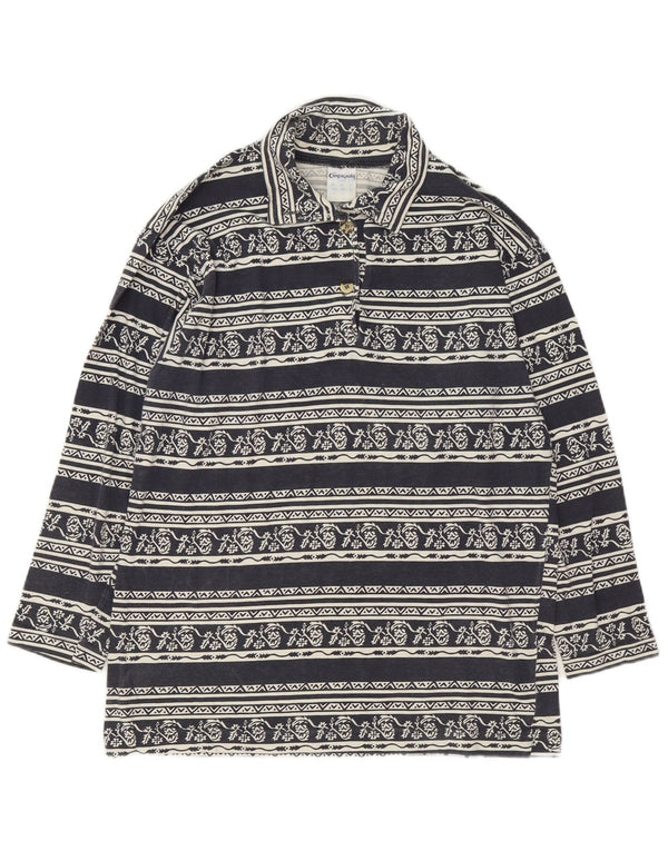 Campagnolo Γυναικεία φούτερ πόλο με λαιμόκοψη Jumper UK 14 Large Navy Blue Floral